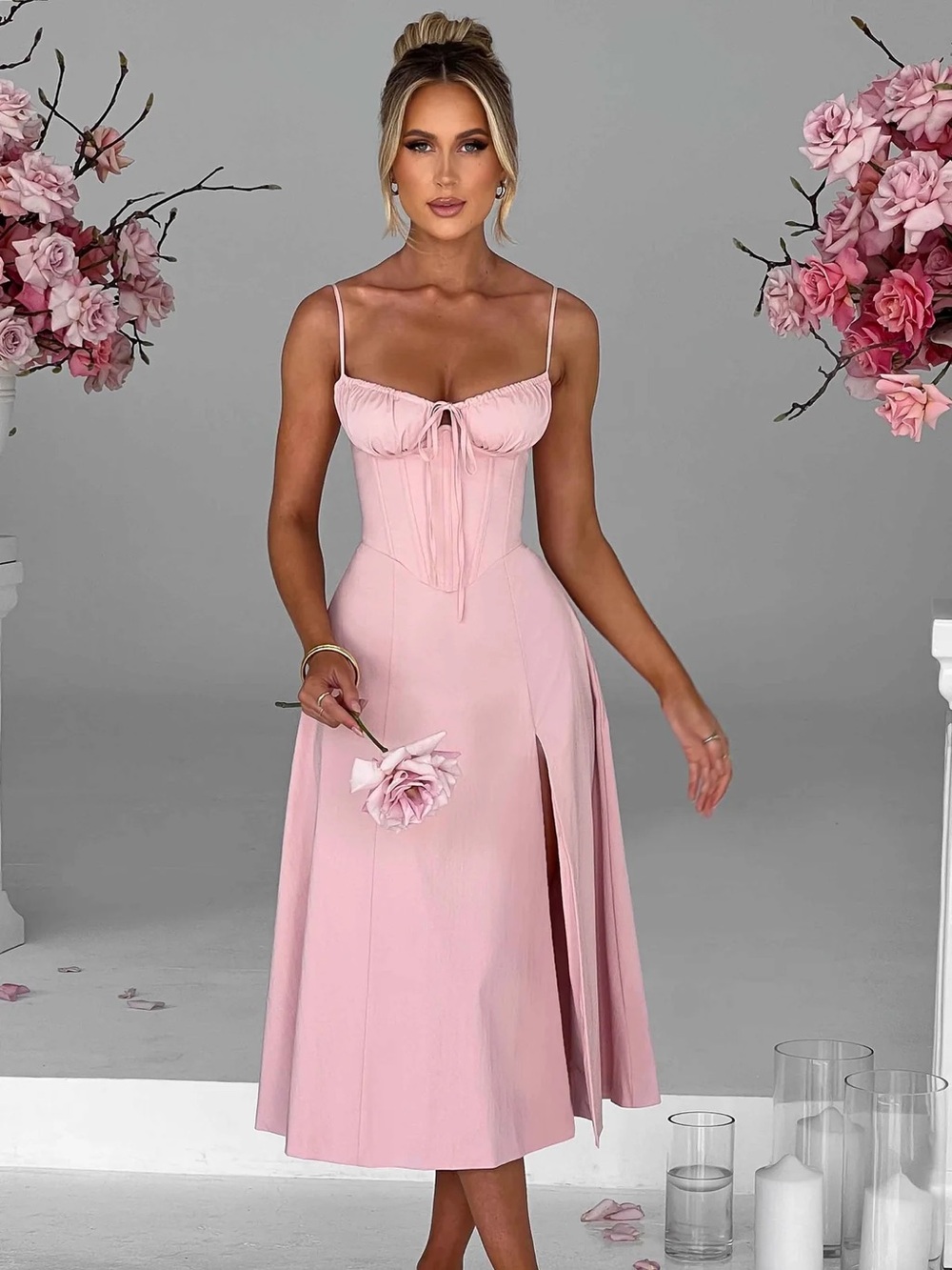 Babyboo Deanna Midi Dress in Blush
